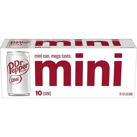 Diet Dr Pepper Soda Pop, 7.5 fl oz cans, 10 pack