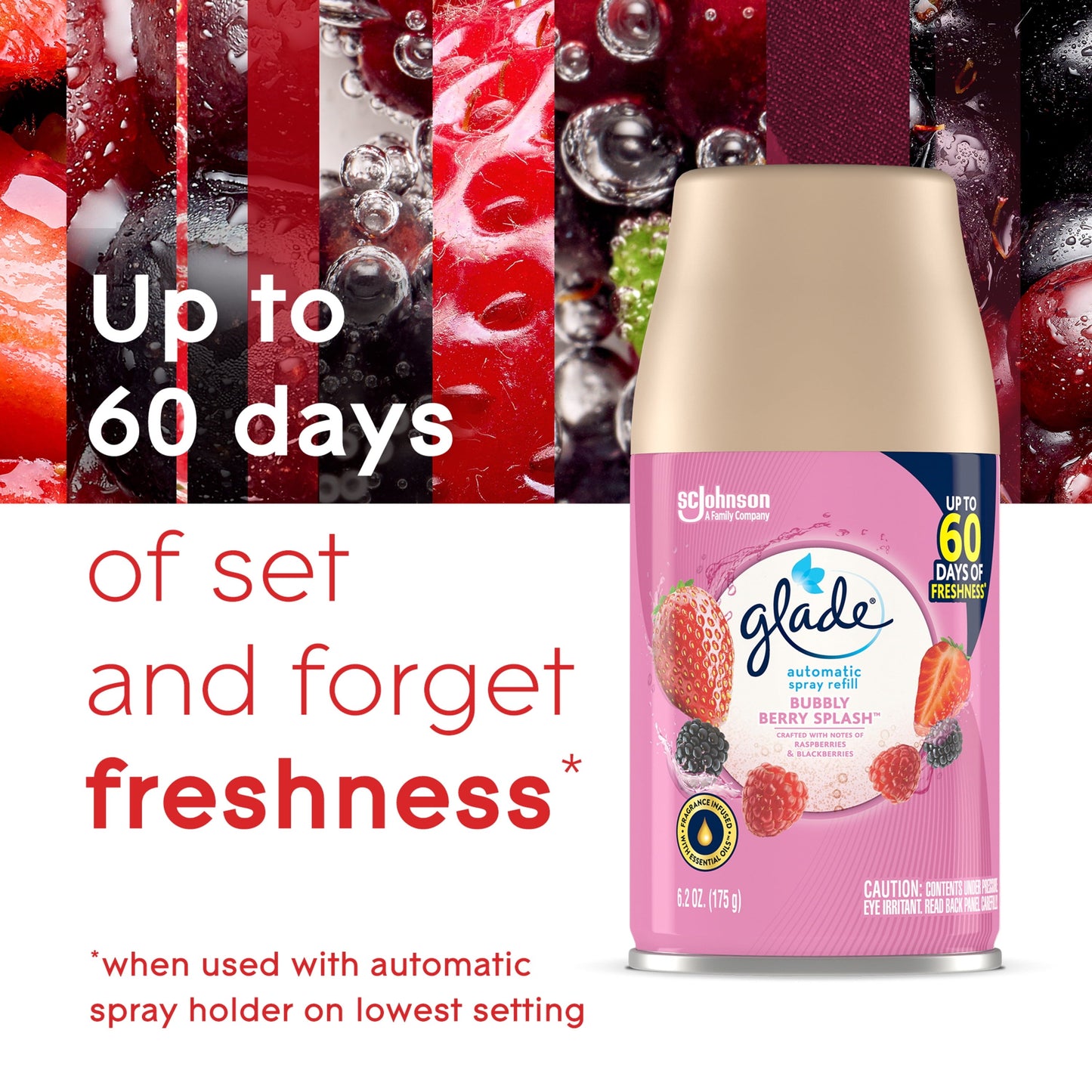 Glade Automatic Spray Refill, Air Freshener, Bubbly Berry Splash, 6.2 oz