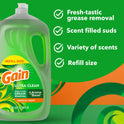 Gain Ultra Dishwashing Liquid Dish Soap, Original Scent, 90.0 fl oz