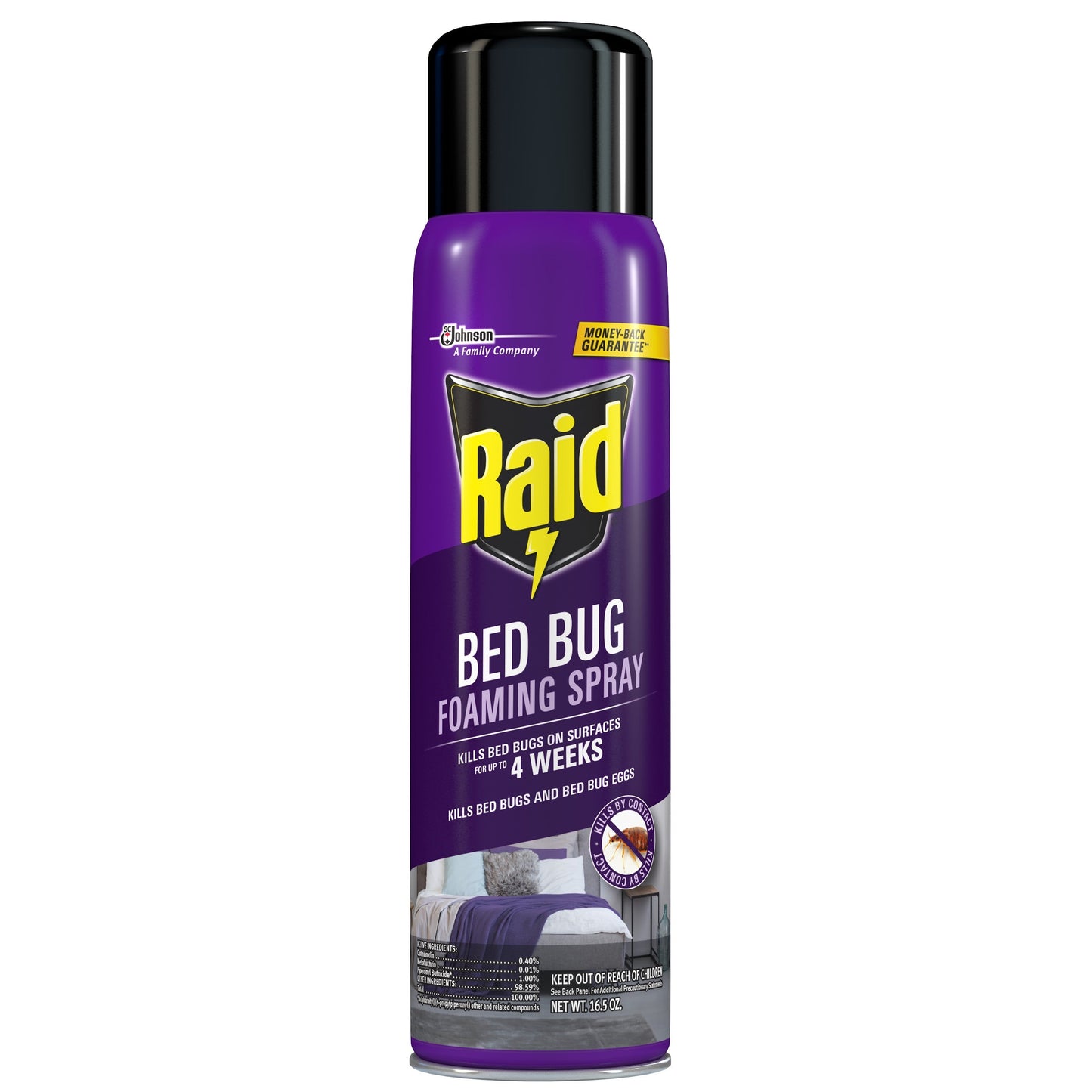 Raid Bed Bug Foaming Spray, Treatment to Kill Pyrethroid-resistant Bed Bugs, 16.5 oz