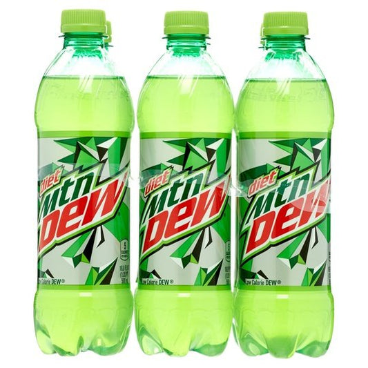 Diet Mountain Dew Citrus Soda Pop, 16.9 oz, 6 Pack Bottles