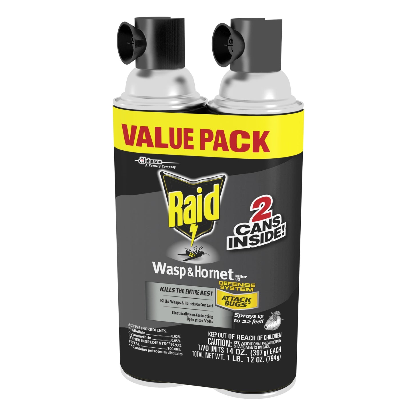 Raid Wasp & Hornet Insect Killer 33, 14 oz, 2 ct