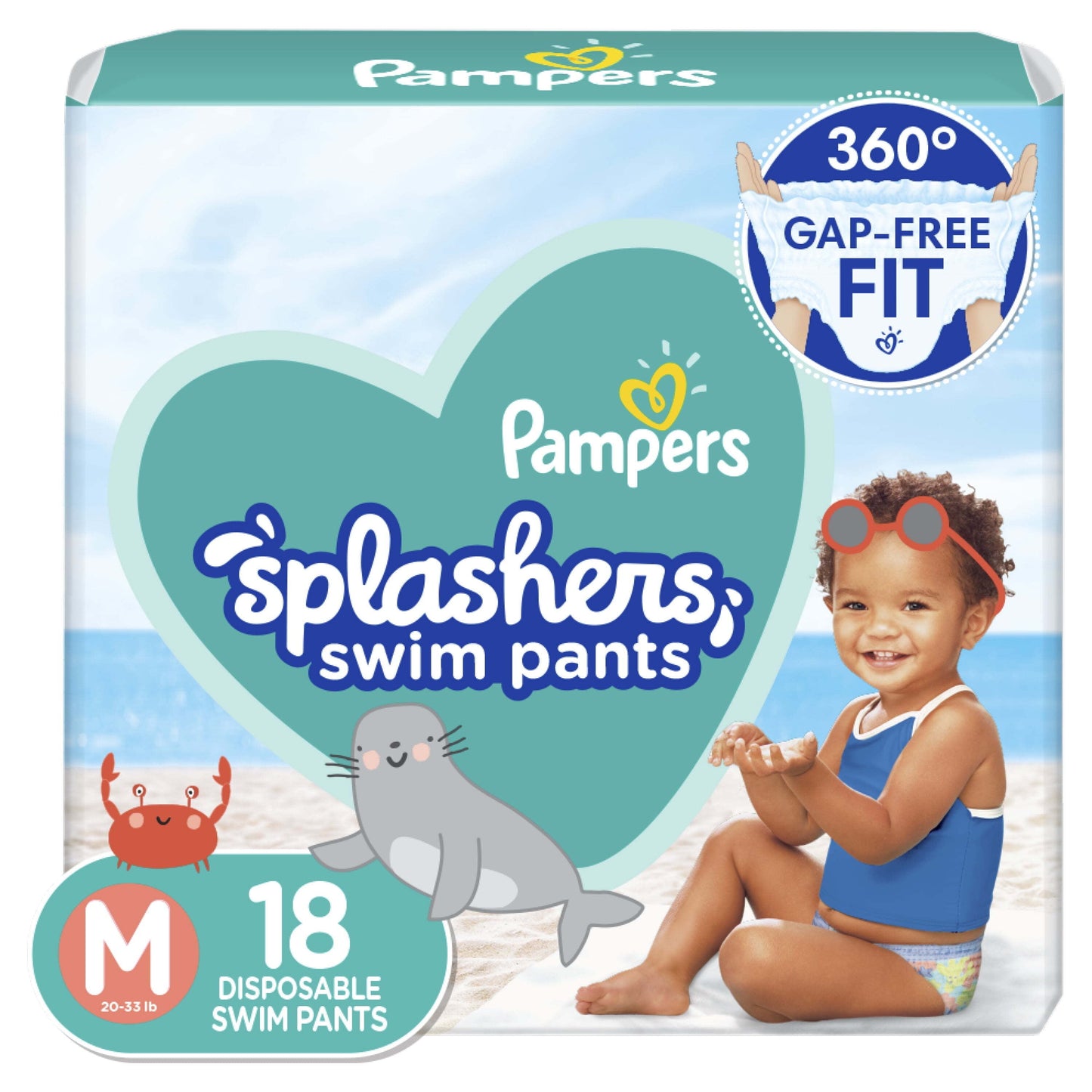 Pampers Splashers Swim Diapers Size m, 18 Count