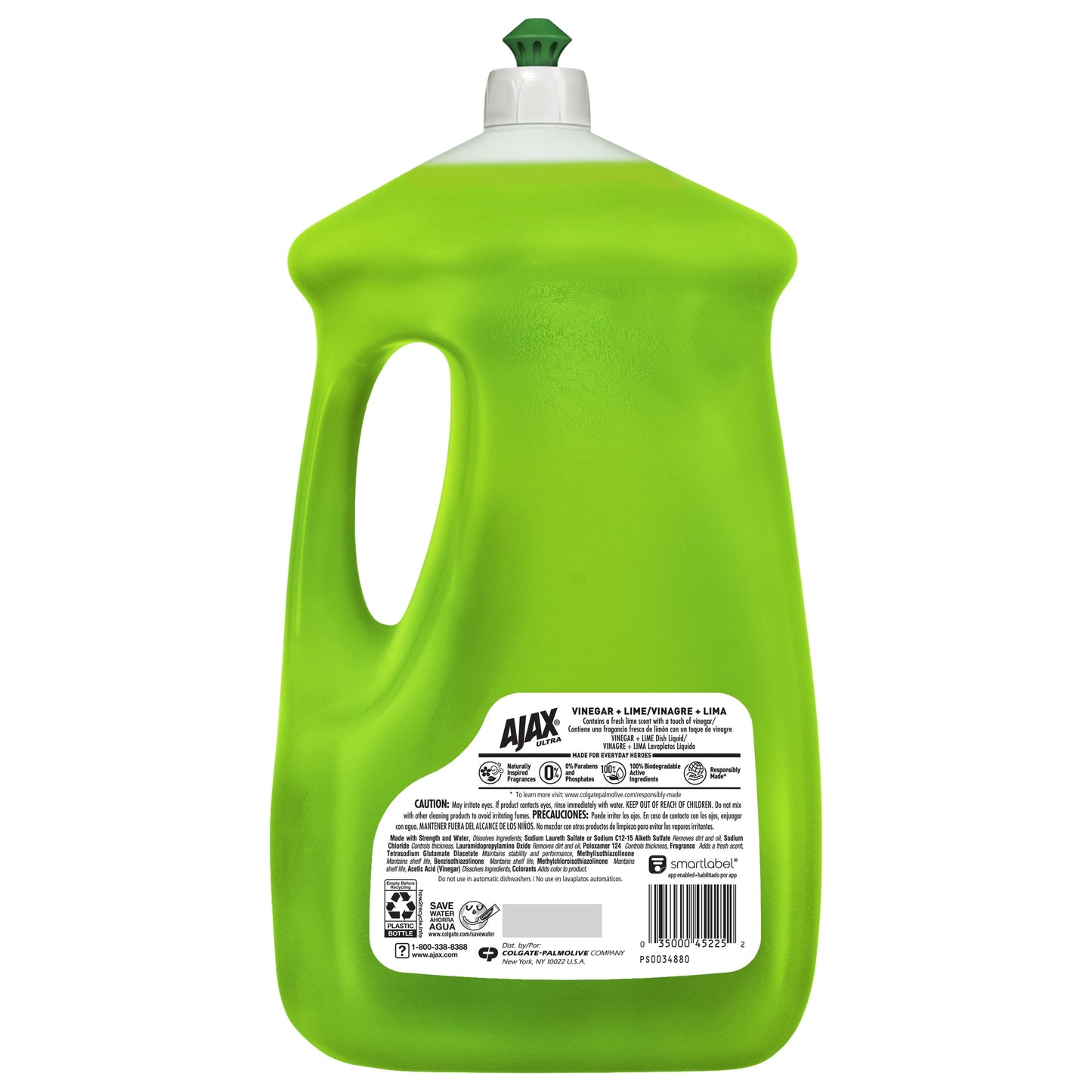 AJAX Liquid Dish Soap, Vinegar and Lime, 90 Fluid Ounce