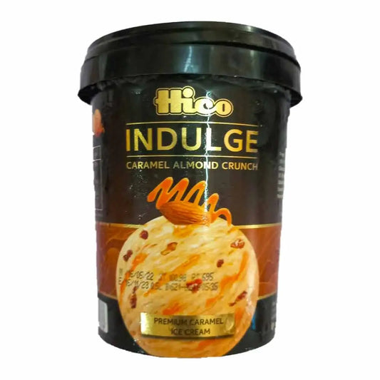 HICO INDULGE CARAMEL ALMOND CRUNCH ICE CREAM 500ML