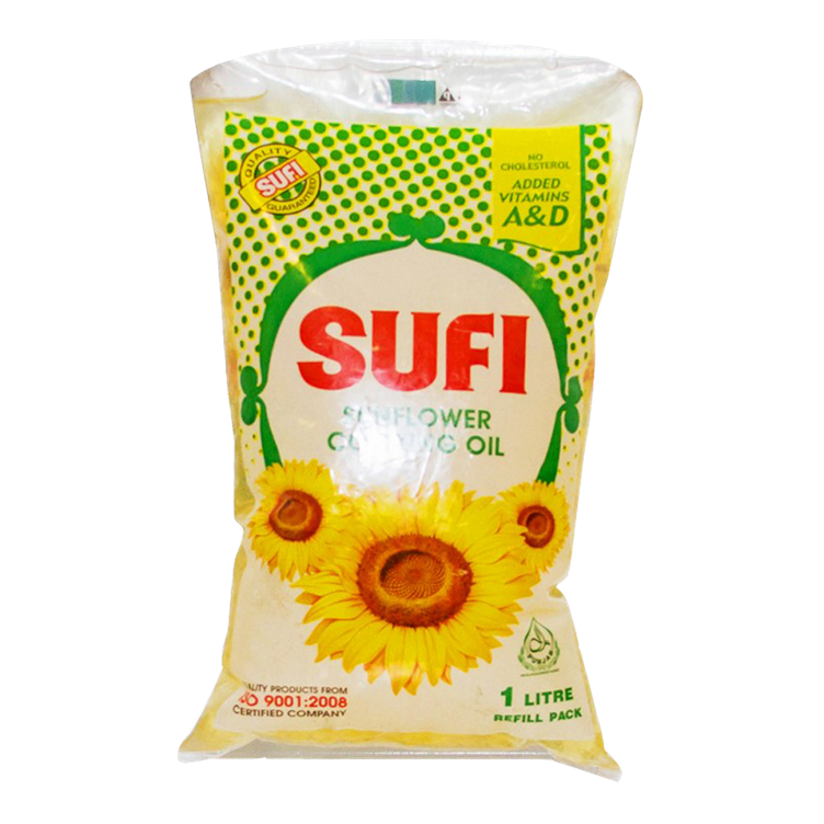 SUFI SUNFLOWER COOKING OIL POUCH 1 LTR