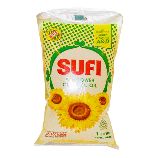 SUFI SUNFLOWER COOKING OIL POUCH 1 LTR