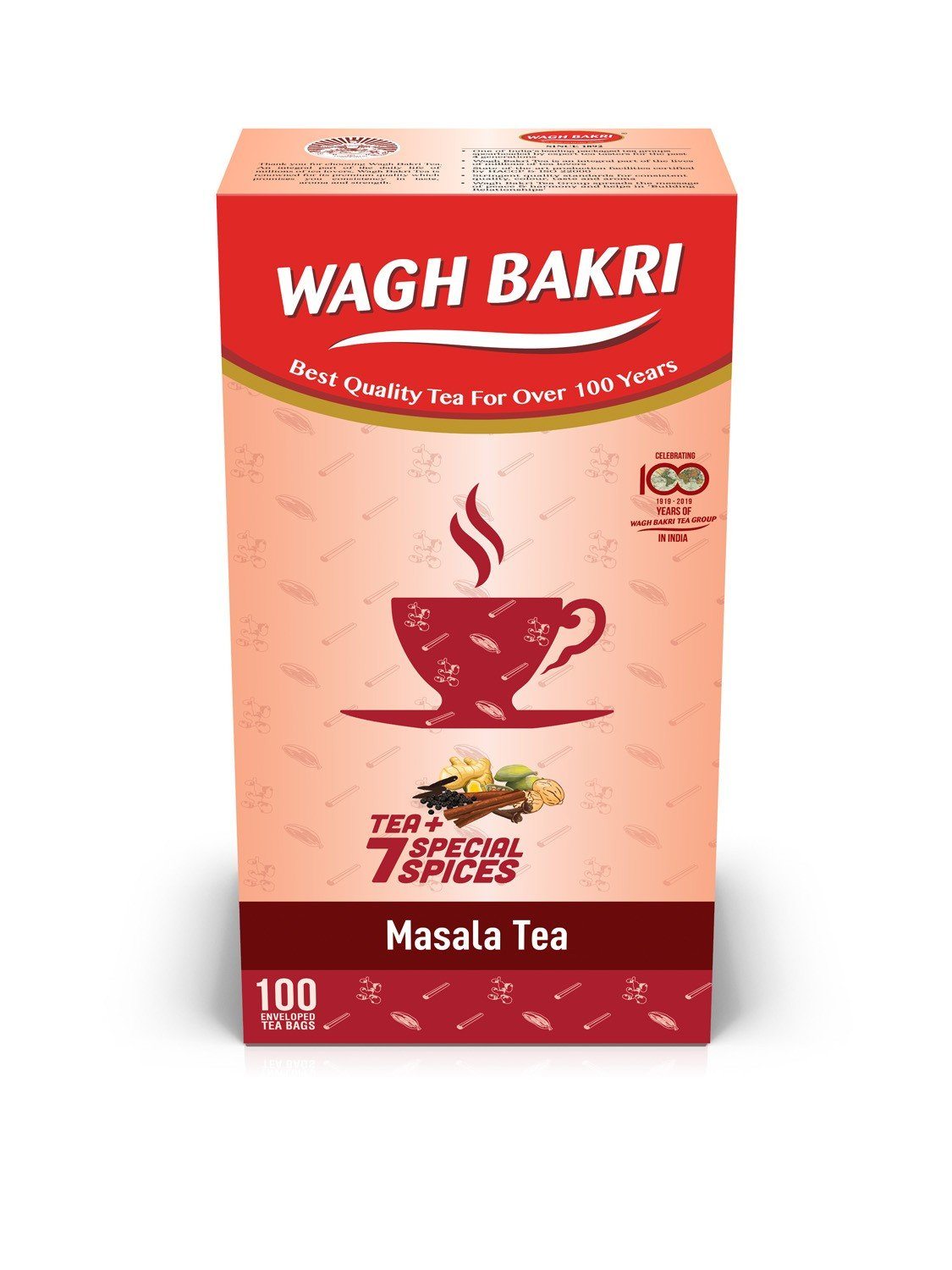 Wagh Bakri Masala Chai Tea Bags With Envelope (100 T-Bags)