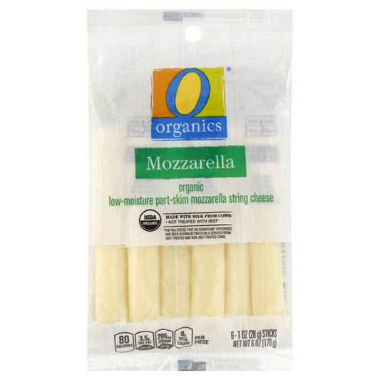 O Organics String Cheese, Low-Moisture, Mozzarella, Part-Skim