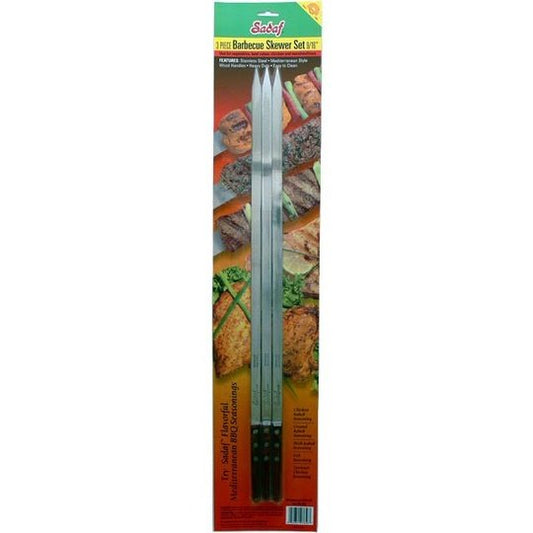 Sadaf BBQ Skewers Medium - Wooden Handles - Set of 3