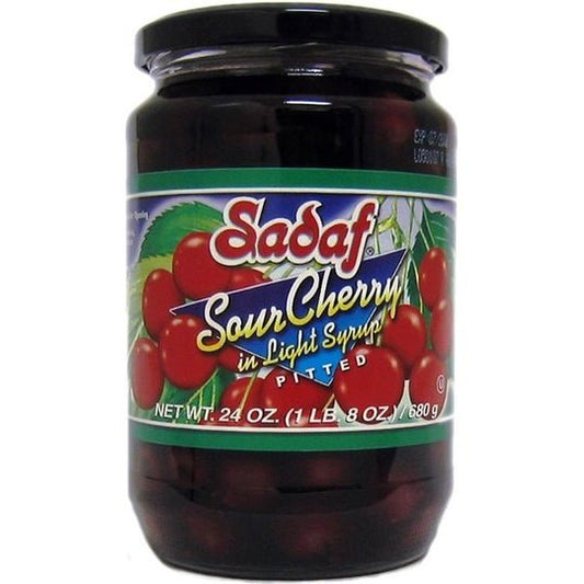 Sadaf Pitted Sour Cherry in Light Syrup  24 oz.