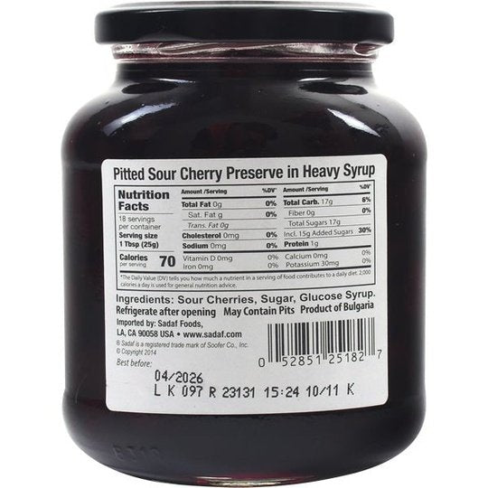 Sadaf Sour Cherry Preserve 15.9 oz.