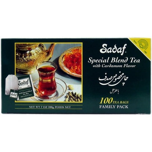 Sadaf Special Blend Tea with Cardamom | Paper Tea Bags | Family Pack - 100 Count