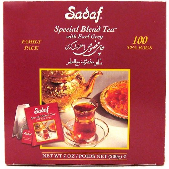 Sadaf Special Blend Tea with Earl Grey | Foil Tea Bags | Family Pack - 100 Count