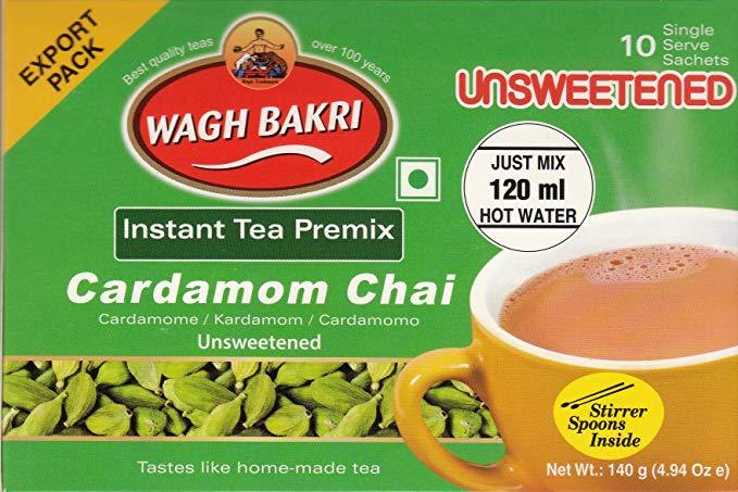 Wagh Bakri Unsweetened Cardamon Chai 10 servings