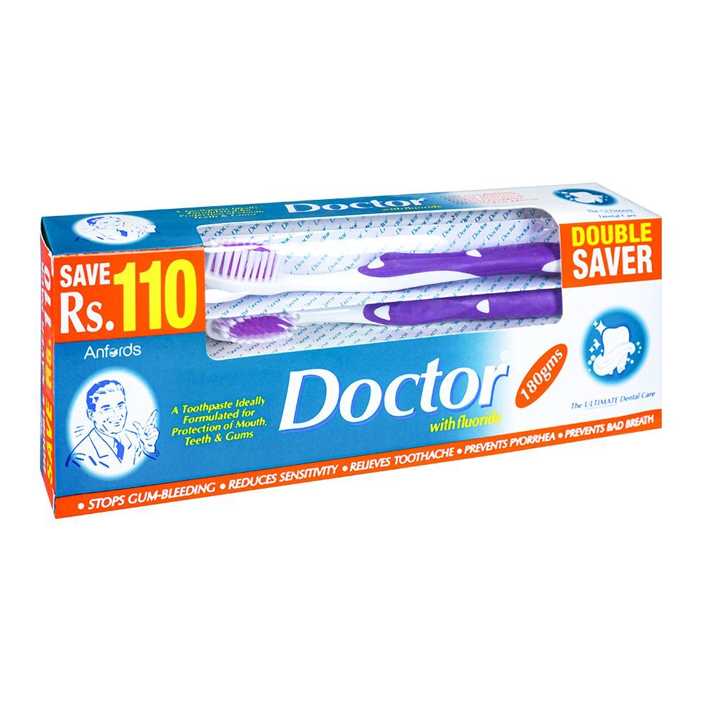 DOCTOR TOOTH PASTE WITH FLIORIDE DOUBLE SAVER 180 GM