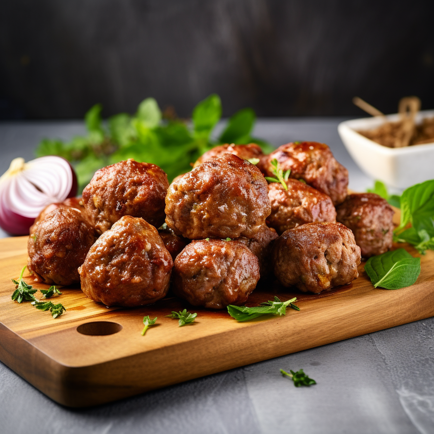 Beef & Chicken Meatballs | 100% Halal-certified Beef & Chicken | Seasoned & Ready To Cook |