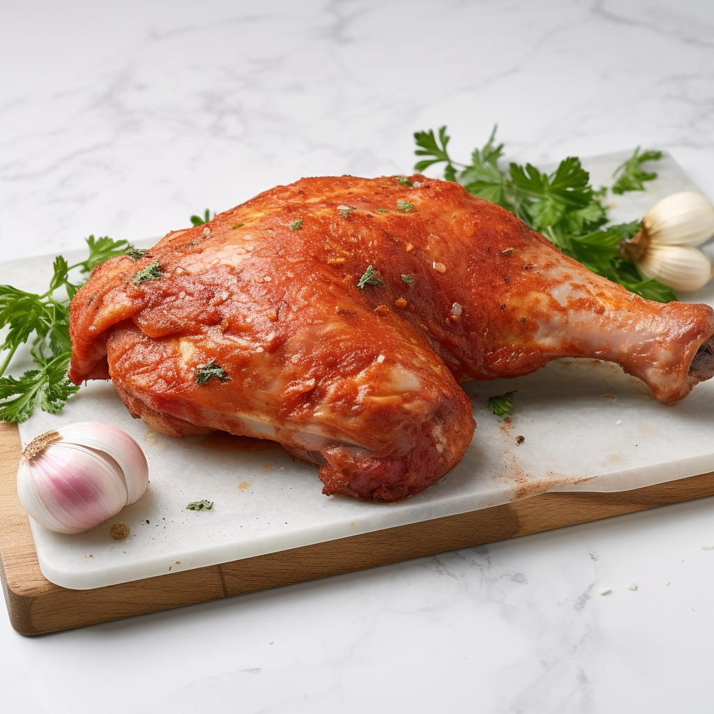 Halal Marinated Tandoori Chicken Leg Quarters | Seasoned And Prepped | Ready To Cook |